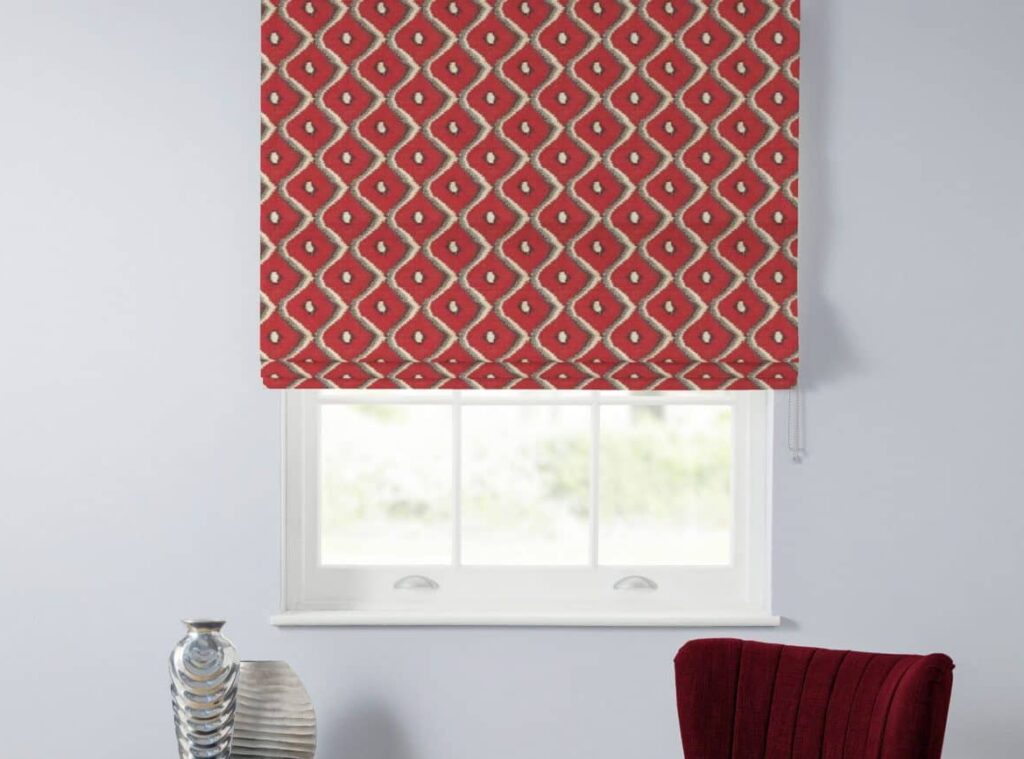 red-roman-blind-look