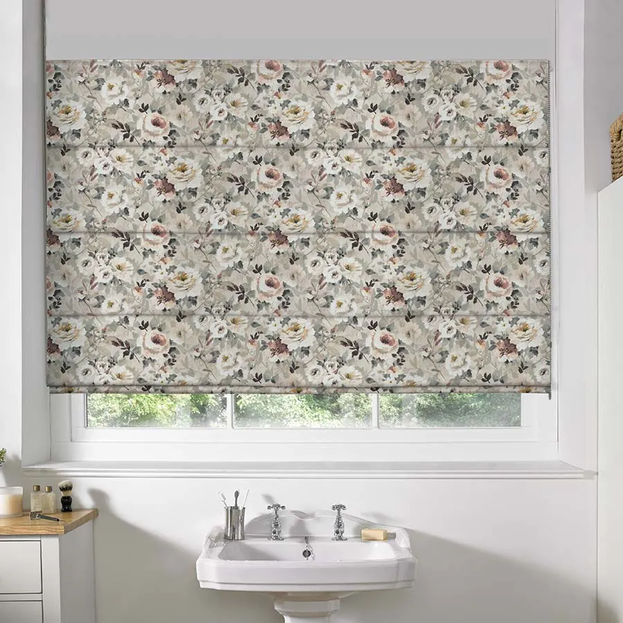 Floral Taupe - Roman Blind