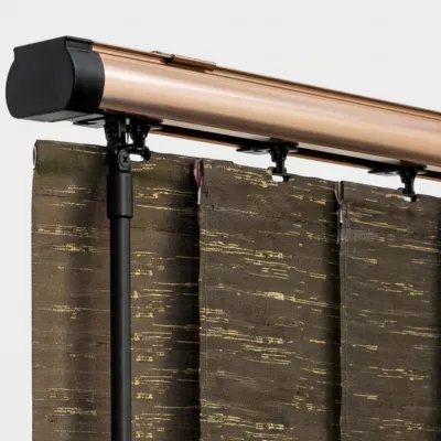 champagne gold black trucks - vertical blinds headrail