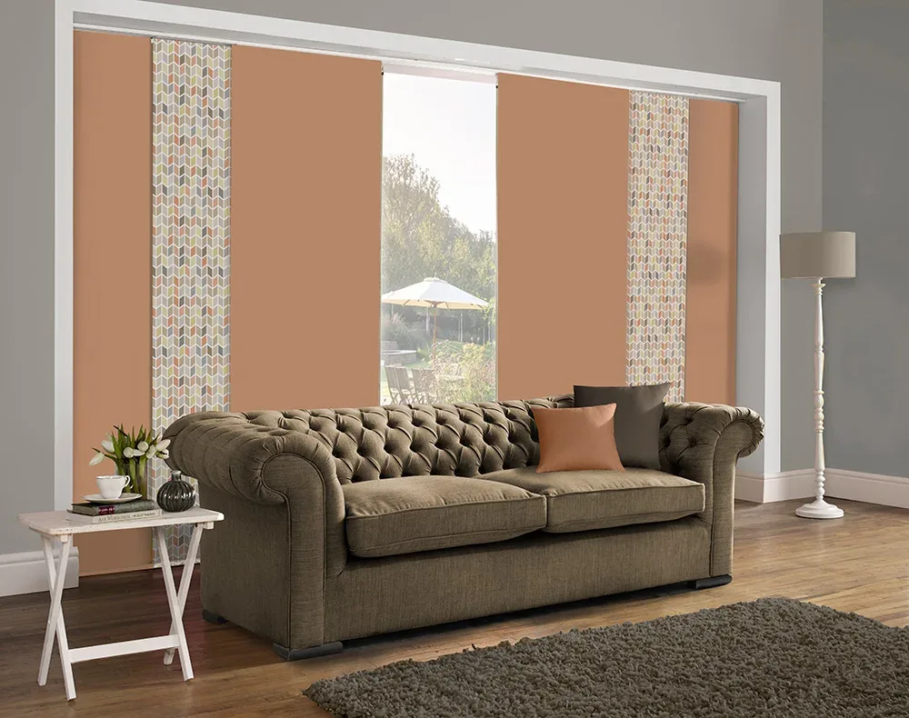 D2 Prism caramel panel Blinds Alternate colours - Cross Blinds & Shutters
