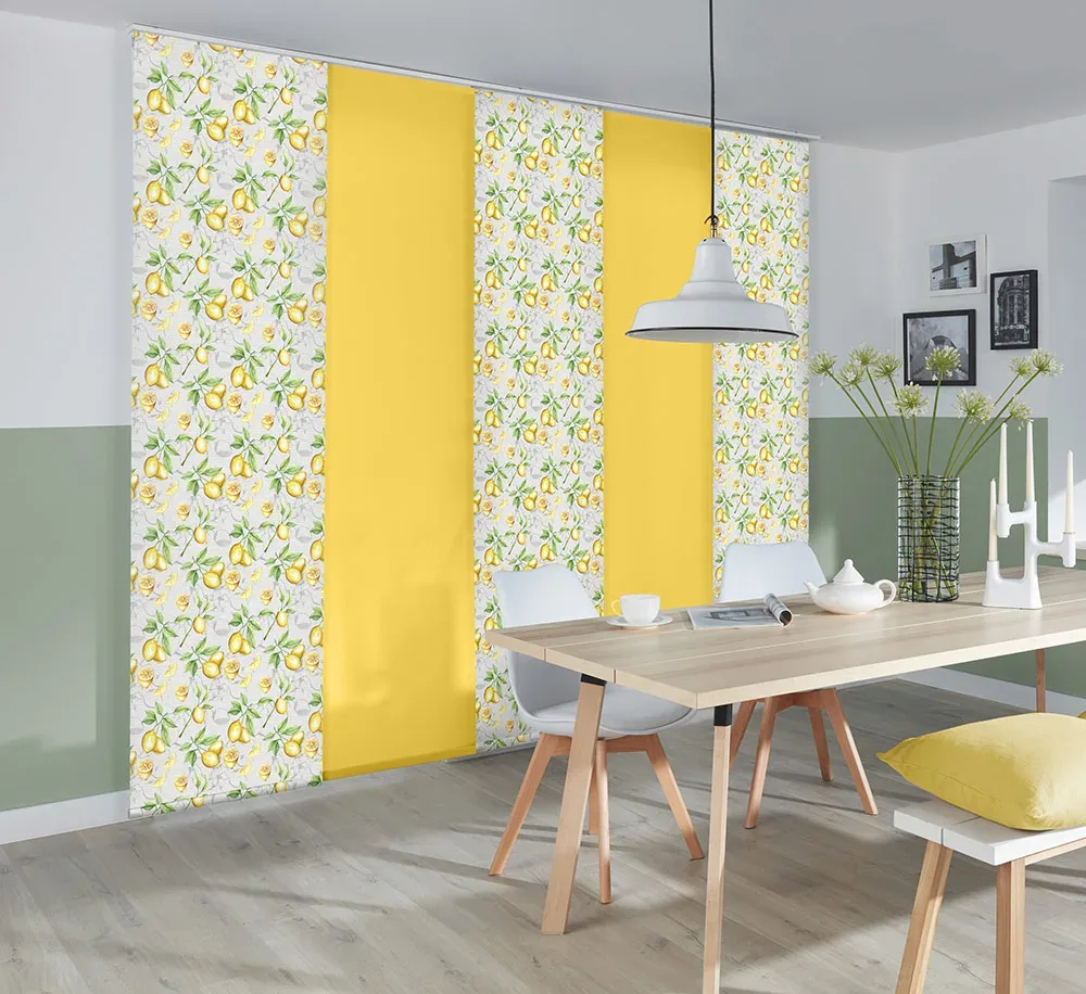 D4 Citronelle Yellow Panel Blinds - Cross Blinds & Shutters
