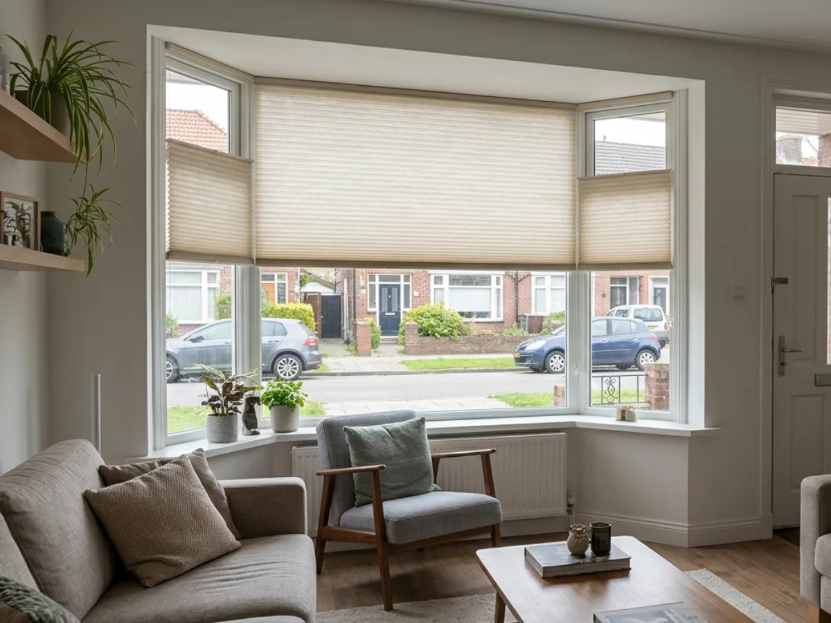 Ground Floor Living Room (Front Street Plot) with Honeycomb blind