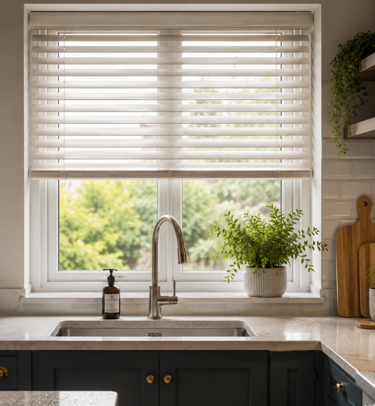 kitchen 100% water proof Faux Wood & PVC blinds