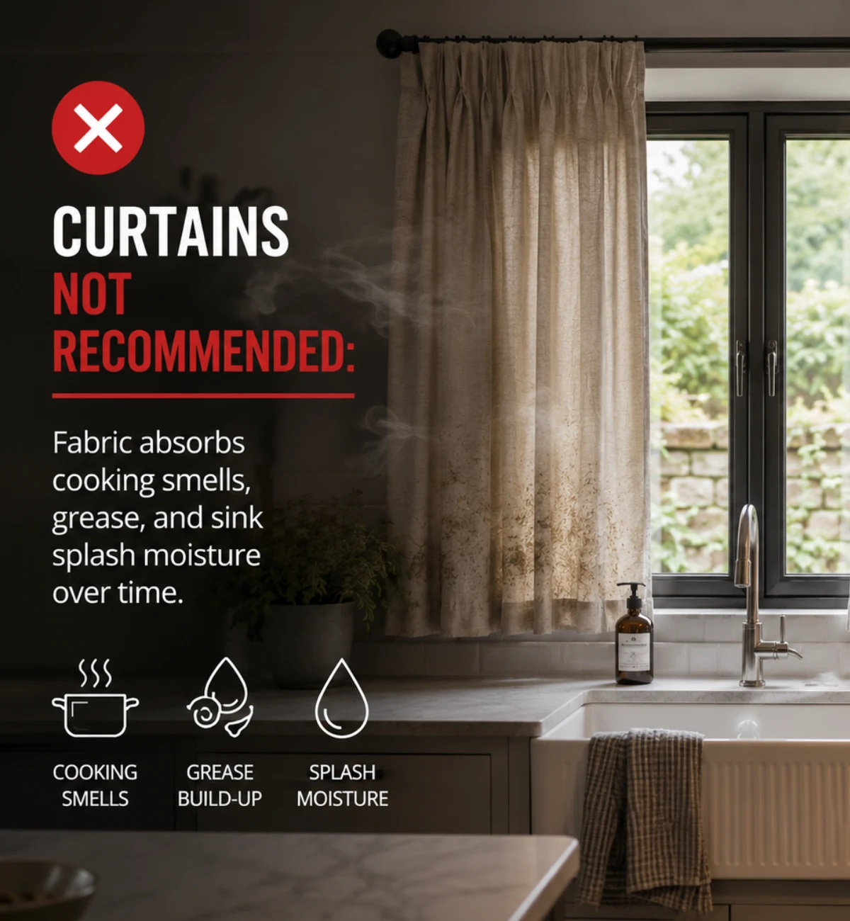 kitchen Curtanin Not recommended